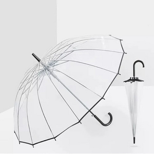 Umbrella Windproof Golf PVC Full Print Dome Rain Straight Clear Transparent Umbrellas