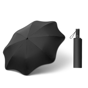 Full Automatic Umbrellas Custom Logo Thicken Black Coating 8K Pongee Folding Umbrella