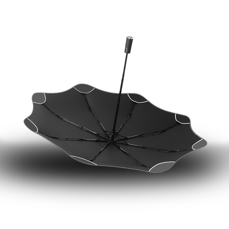 Full Automatic Umbrellas Custom Logo Thicken Black Coating 8K Pongee Folding Umbrella