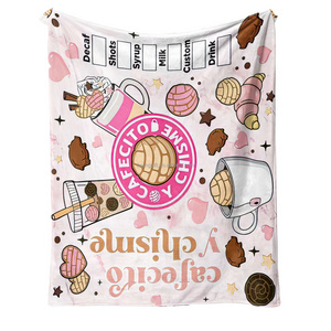 Wholesale New Design Custom Printed Flannel Throw Blanket Mexican Sweet Bread Soft Throw Blanket