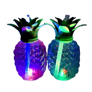 Light Up Tumblers Yard Plastic Cold Drink Pineapple Party Cups with Straw