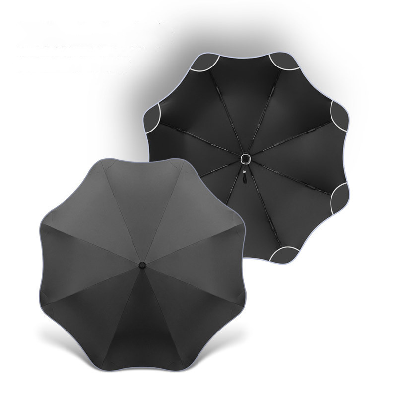 Full Automatic Umbrellas Custom Logo Thicken Black Coating 8K Pongee Folding Umbrella