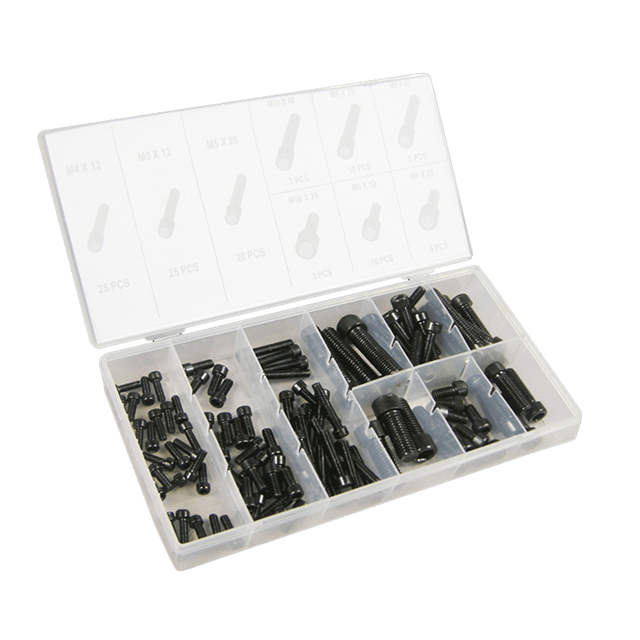 240PC TC-3001 stainless steel Chinese Fastener Black bolts Surface Hex Head Bolts and Nuts Assortment