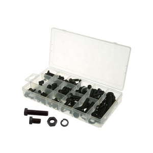 240PC TC-3001 stainless steel Chinese Fastener Black bolts Surface Hex Head Bolts and Nuts Assortment