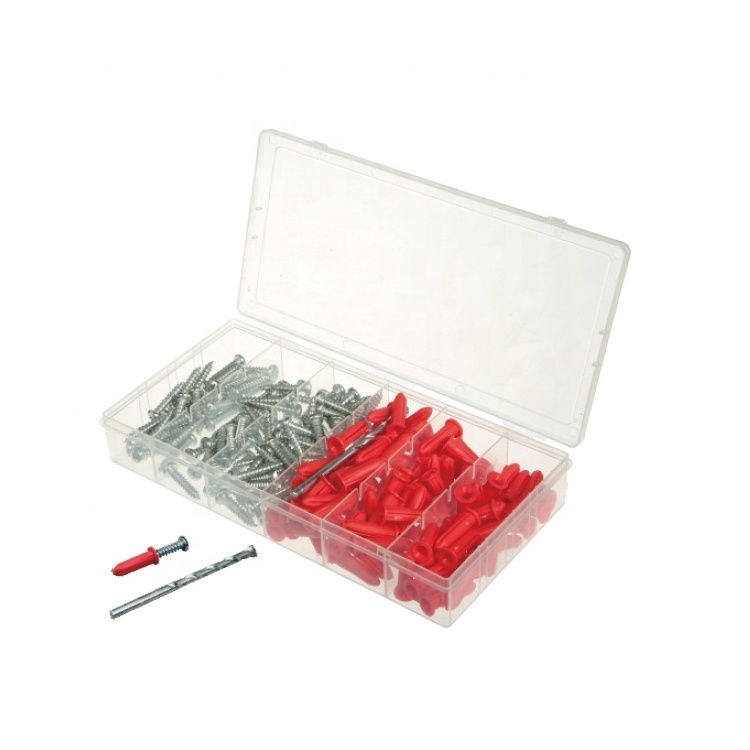 201PC Blue Nylon Drywall Screw Anchor Kits Within a Carbide drill bit