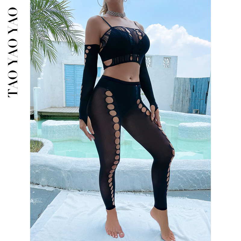 Sexy Skinny Beach Wear Woman Sexy Bikinis Mesh Jumpsuit Beach Dress Erotic Lingerie Hollow Out Body Stockings Sex Suit