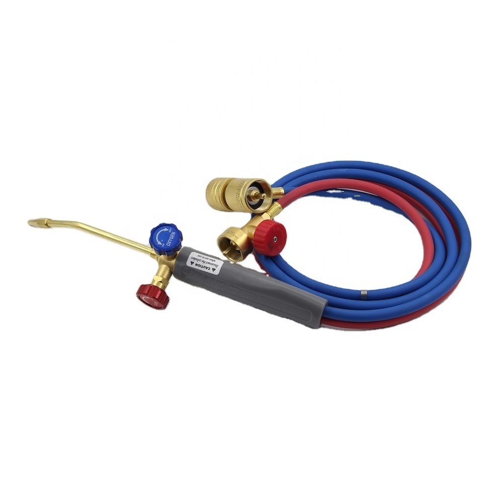 Brazing Torch Kit for MAPP Gas & Propane, Brass Duel Fuel (Oxygen and MAPP PRO) Welding Torch for Soldering, Jewelry, HVAC, Glass Blowing