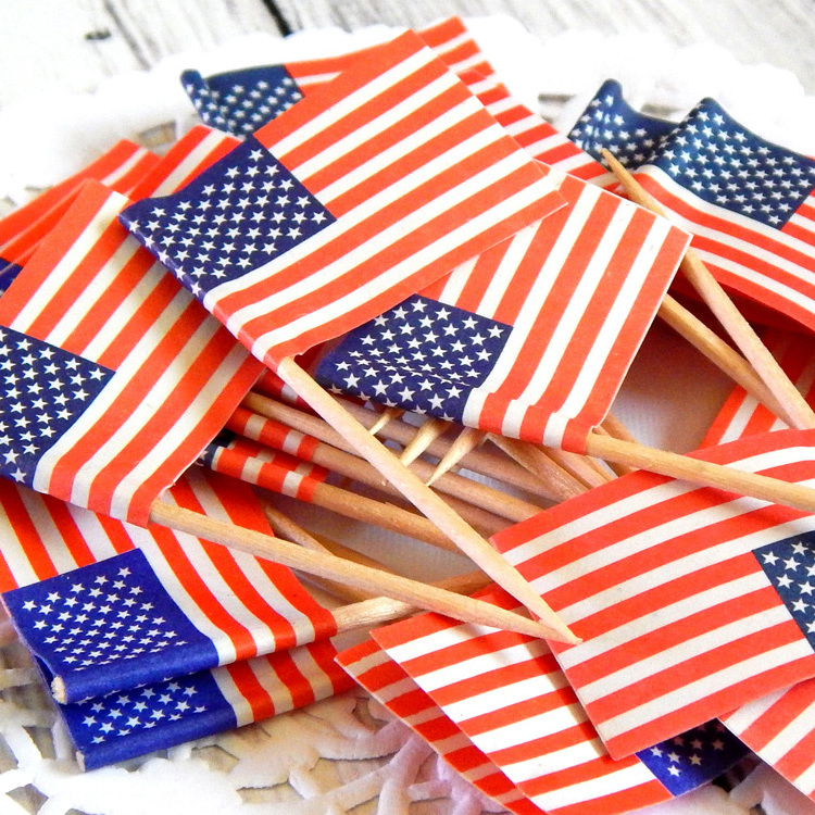 Disposable Food Cocktail Custom Toothpick Flag