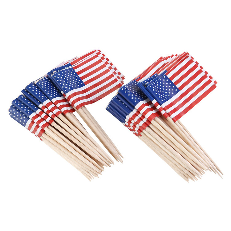 Disposable Food Cocktail Custom Toothpick Flag