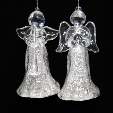 2022 Transparent Glowing Angel Series Battery Supply Acrylic Praying Angel For Indoor Christmas Pendant