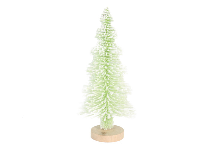 Mini PVC Spray Fleece Drooping Tree Christmas Ornament DIY Sisal Flocking Tree with Bottle Brush Decoration for Festive Season