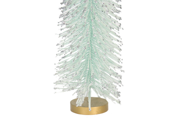 Mini PVC Spray Fleece Drooping Tree Christmas Ornament DIY Sisal Flocking Tree with Bottle Brush Decoration for Festive Season