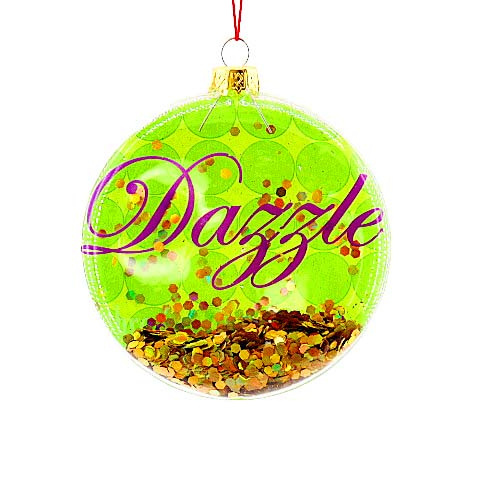 Happy New Year Christmas Tree Hanging Ornament Personalized Transparent Glitter Powder Glass Ball Disc Home Crafts 'Bauble'