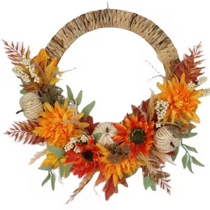 Harvest Festival Ornament Autumn Harvest Chrysanthemum Dali Spends Half Wreath Wall Door Decoration Autumn Farm Event Props