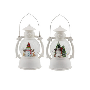 New Manufacturers Custom Led Glowing Warm White Xmas Snow Globes water Lantern For Home Christmas Decor