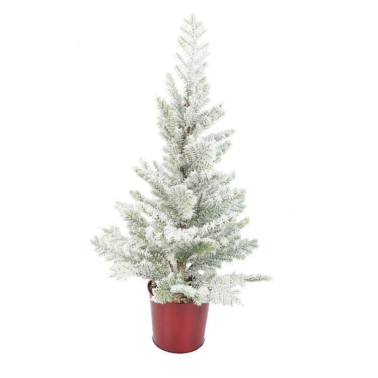 Tabletop Christmas Tree Small Mini Christmas Tree for Table Top, Artificial Snow Flocked Arbol de Navidad