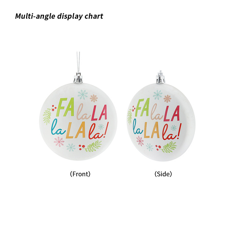 Zheng Tian Factory Hot Plastic Christmas Baubles Balls Hand Made Ornaments Applique Ball For Xmas Tree Hanging Decorations