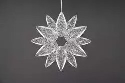 Christmas Tree Decoration Artificial Dodecagonal SnowflakeTransparent Clear Iridescent Acrylic Christmas Snowflake Ornaments