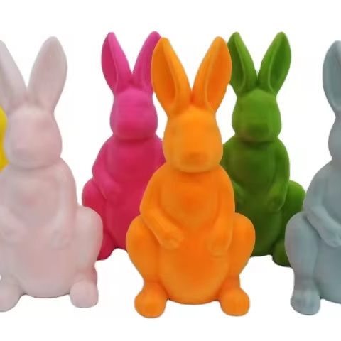 Wholesale 36cm Color Foam Flock Rabbit Easter Bunny Ornaments Children Handmade Diy Kindergarten Hotel Shop Party Decorations