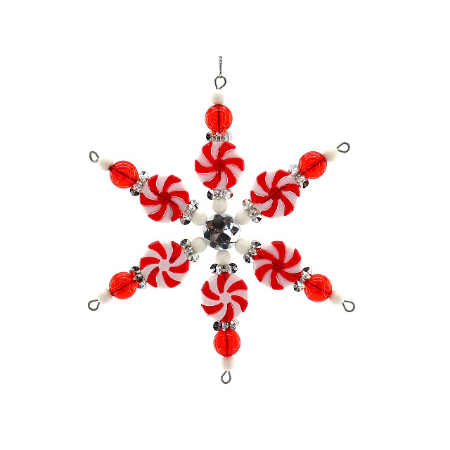 Red White Candy Snowflake Hanging Garland Christmas Winter Party Decoration Elegant Christmas Hanging Snowflake Decorations