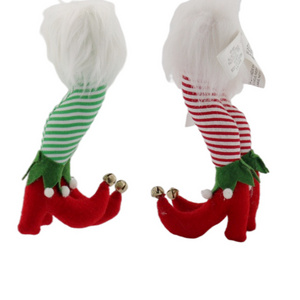 Creative Plush Christmas Elf Legs Stuffed Cotton Clown Shoes In Xmas Tree Hanging Decorations