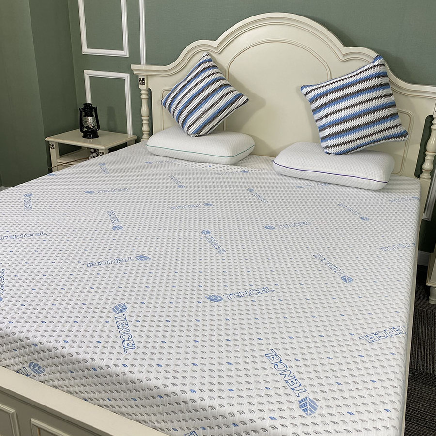 Customization 150D Lyocell Stretch Fiber Anti-bacteria Knitted Fabric Tencel / Polyester Jacquard Mattress Polyester Fabric