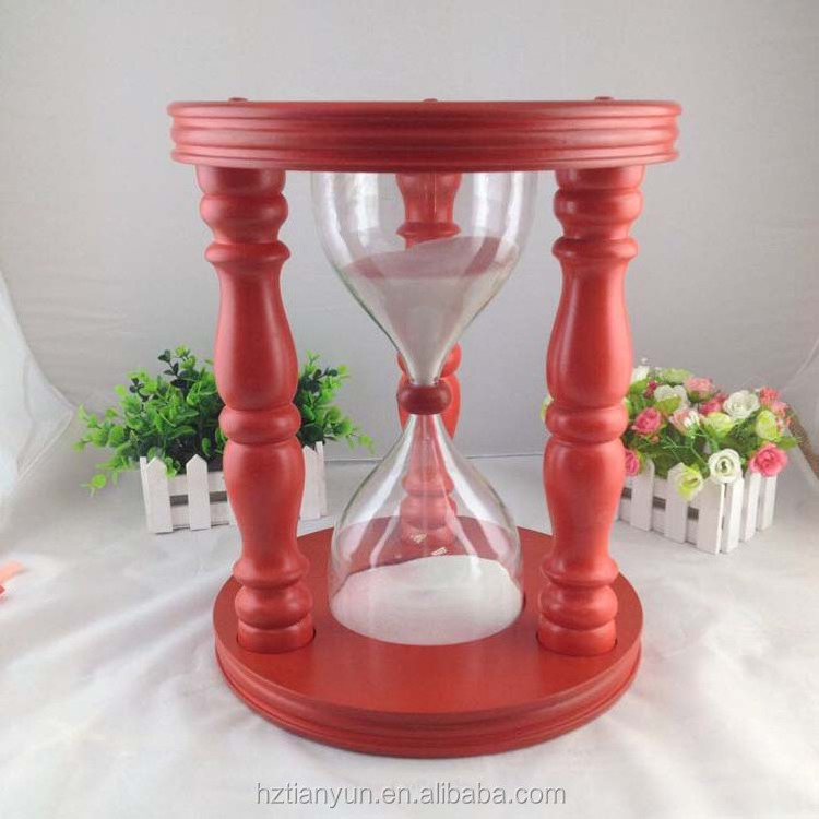 New design 24 hours sand clock wood sand timer hourglass stool for kid wooden stool sand clock big hourglass