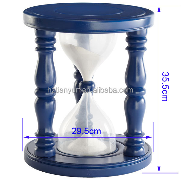 New design 24 hours sand clock wood sand timer hourglass stool for kid wooden stool sand clock big hourglass