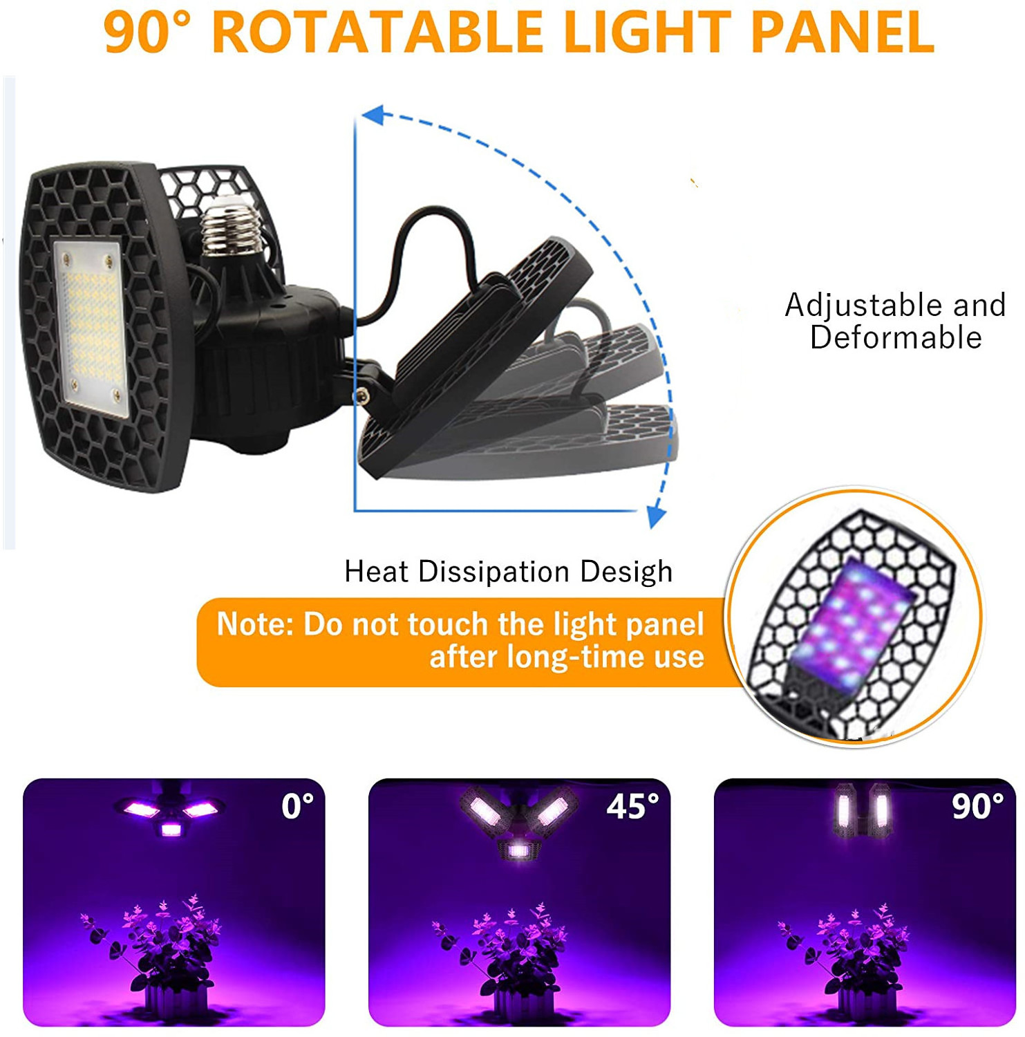 Full Spectrum Purple and Blue Plant Lamp 80w LED Grow Light for Indoor Plant volt led grow light