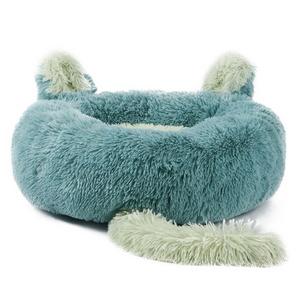 Luxury Long Plush Cat Self Warming Giant Cat Shaped Bed