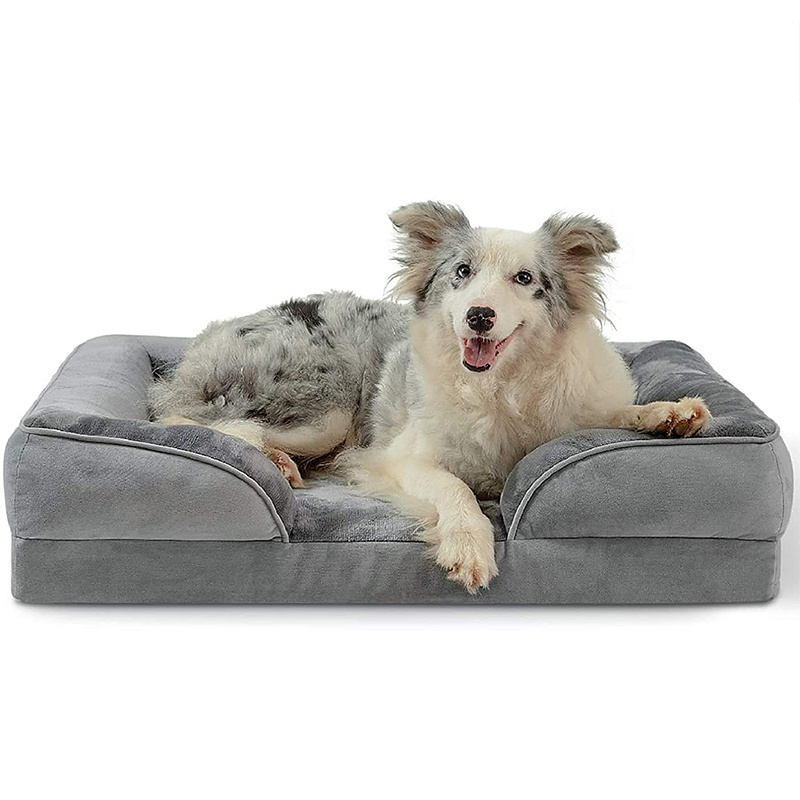 Custom Fabric Memory Foam Dog Bed for Large Dogs Washable Sofa Memory Foam Dog Bed