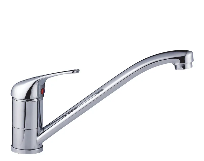 TMOK Luxury Sanitary Ware Chrome Brass Single Handle Kitchen Sink Taps Long Neck Faucet