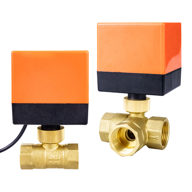 TMOK AC DC 220V 24V 12V Water Electric Motorized 2 3 Way Brass Ball Valve with Actuator