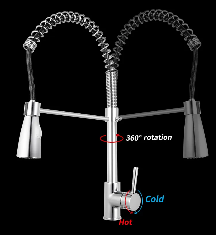 TMOK High End Nickel 360 degree Swivel Spout Kitchen Spring Sink Faucet