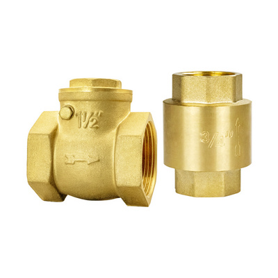 TMOK 1/2" 3/4"  Brass Disc Non Return Valve One Way Spring Loaded Retention Check Valve