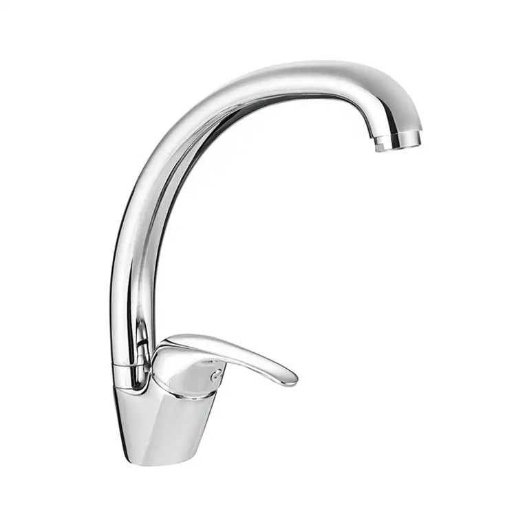 TMOK Wholesale Modern Single Hole Brass Gooseneck Kitchen Basin Water Faucet for Bathroom