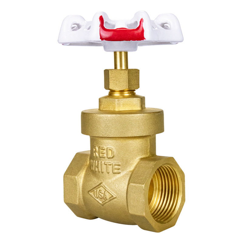 TMOK Brass Gate Valve BSP Thread  Rotary Sluice Gate Valve 232PSI for Water  with Red Head Handle