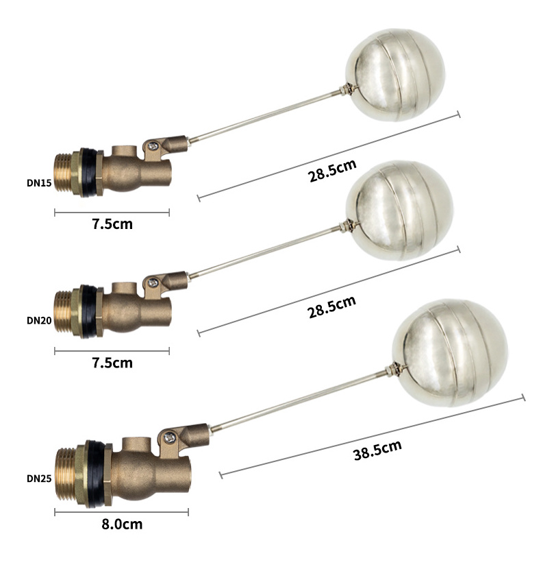 TMOK Stainless Steel Male Thread Floating Adjustable Brass Ball Float Valve for Water Tank Pump