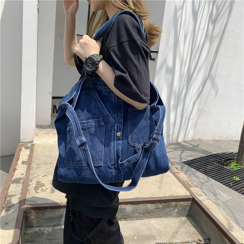 2023 New Harajuku Jean Purse Large Capacity Shoulder Bag Female Tote Denim Bags Women Handbags Ladies Casual