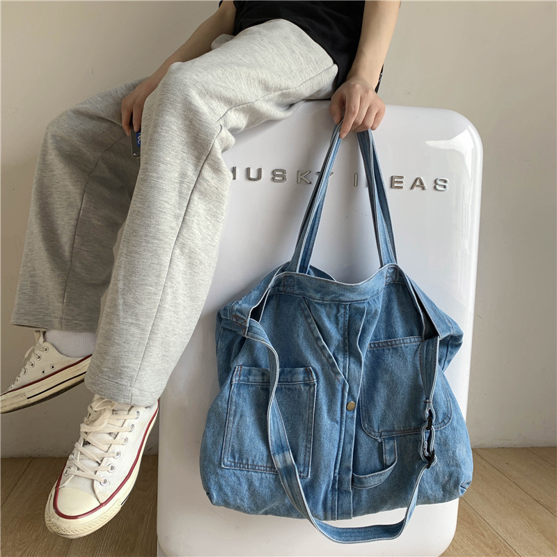 2023 New Harajuku Jean Purse Large Capacity Shoulder Bag Female Tote Denim Bags Women Handbags Ladies Casual