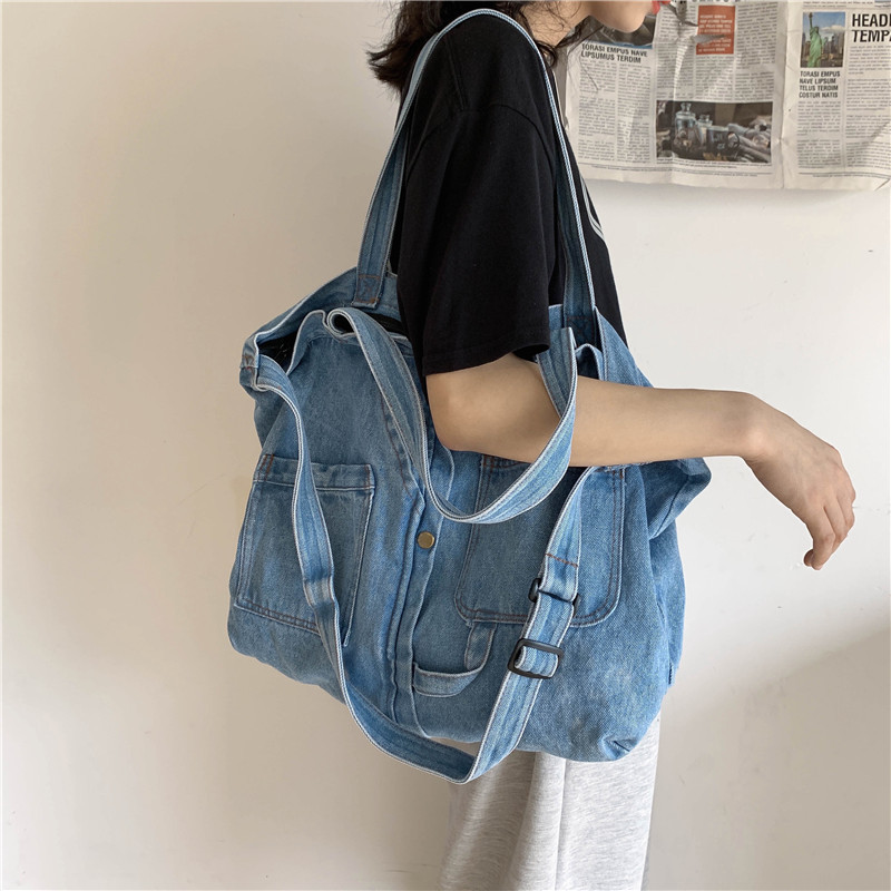 2023 New Harajuku Jean Purse Large Capacity Shoulder Bag Female Tote Denim Bags Women Handbags Ladies Casual