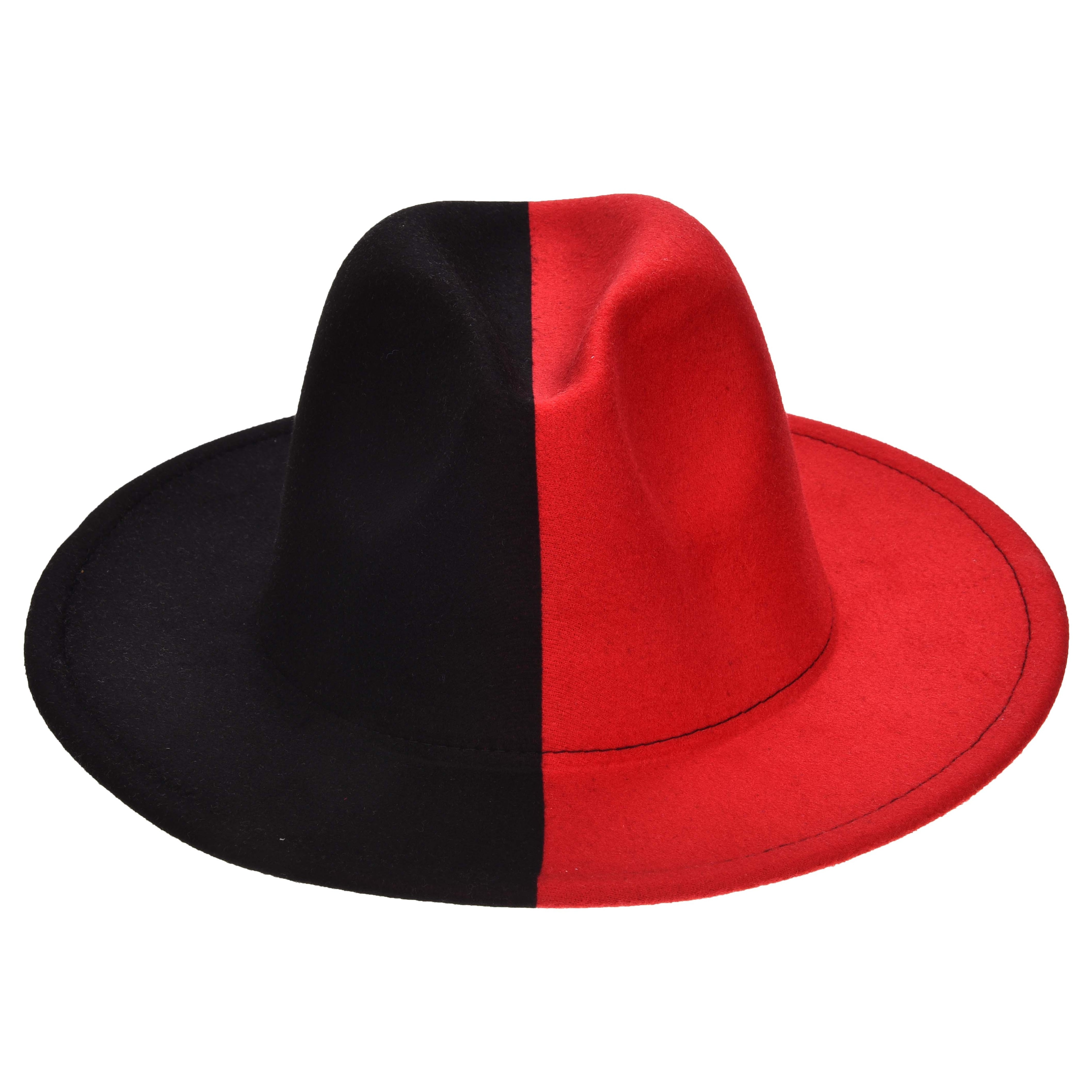 Wholesale Custom Wide Brim Felt Jazz Fedora Hat Two Tone Fedora Hats Women