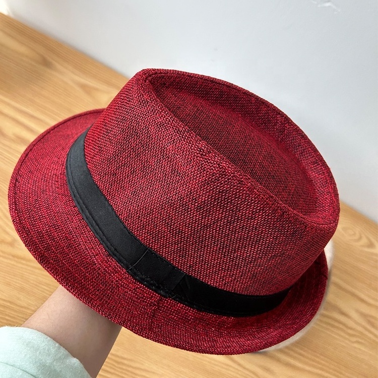 High Quality Unisex Straw Fedora Hat Custom Logo Festival Hats & Party Caps