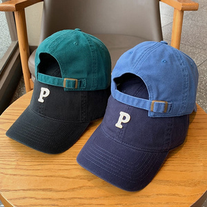 Wholesale Embroidered Letter P Cotton Unisex Baseball Cap Custom Logo Other Hats And Caps