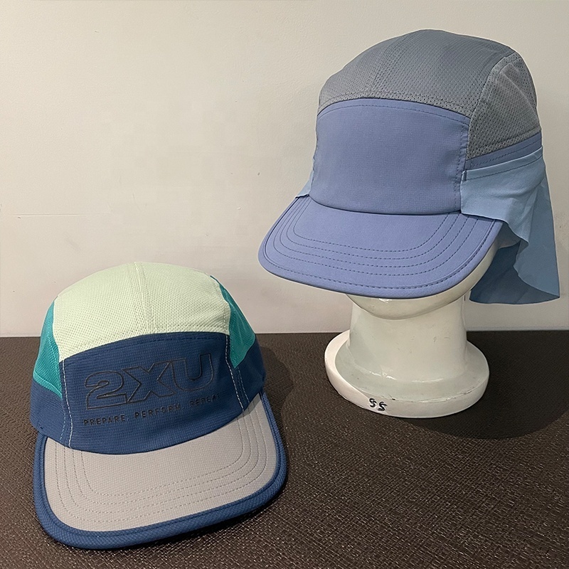 Custom Logo Outdoor Blank Nylon Snapback 5 Panel Camp Caps Hat Hiking Face Neck Cover Cap