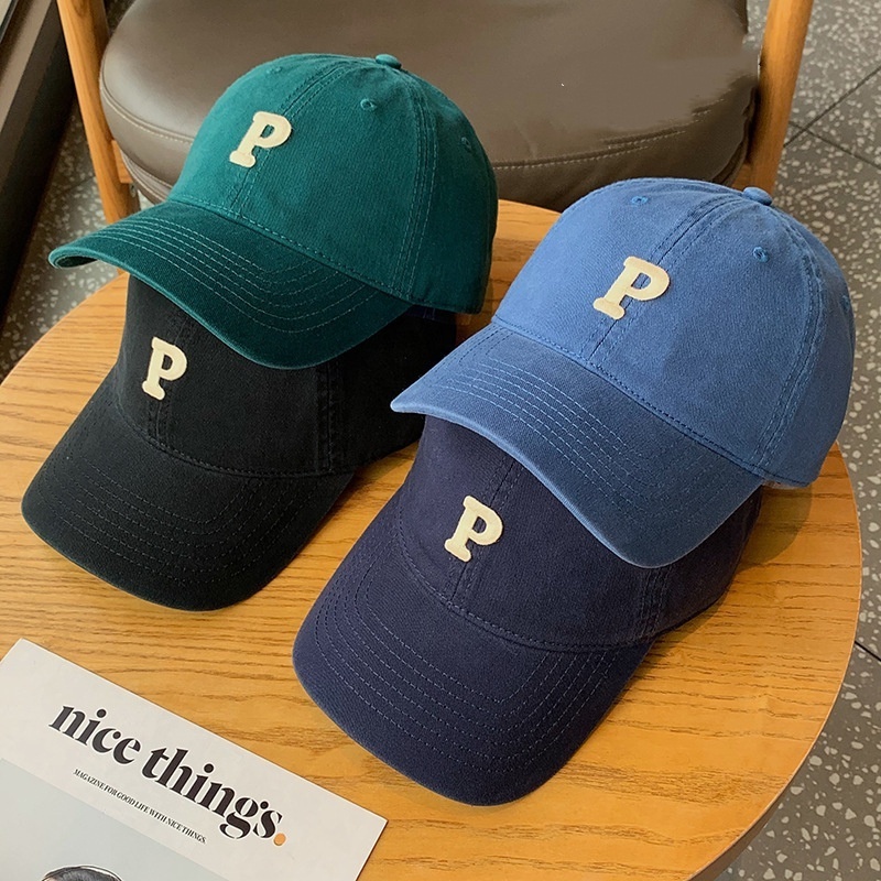 Wholesale Embroidered Letter P Cotton Unisex Baseball Cap Custom Logo Other Hats And Caps