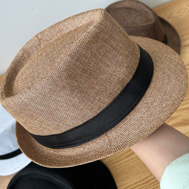 High Quality Unisex Straw Fedora Hat Custom Logo Festival Hats & Party Caps