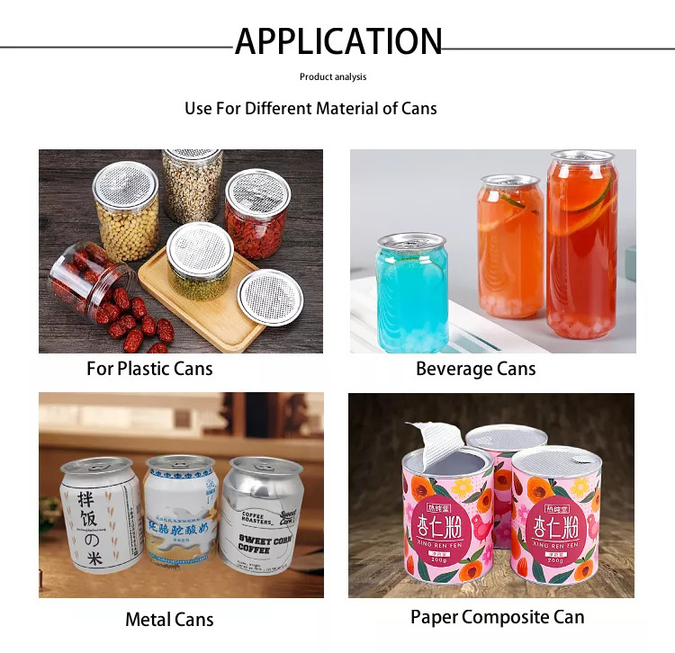 Handheld tin can sealer PET bottle aluminum can 250ml 330ml 500ml 650ml bottle packaging clear can machine