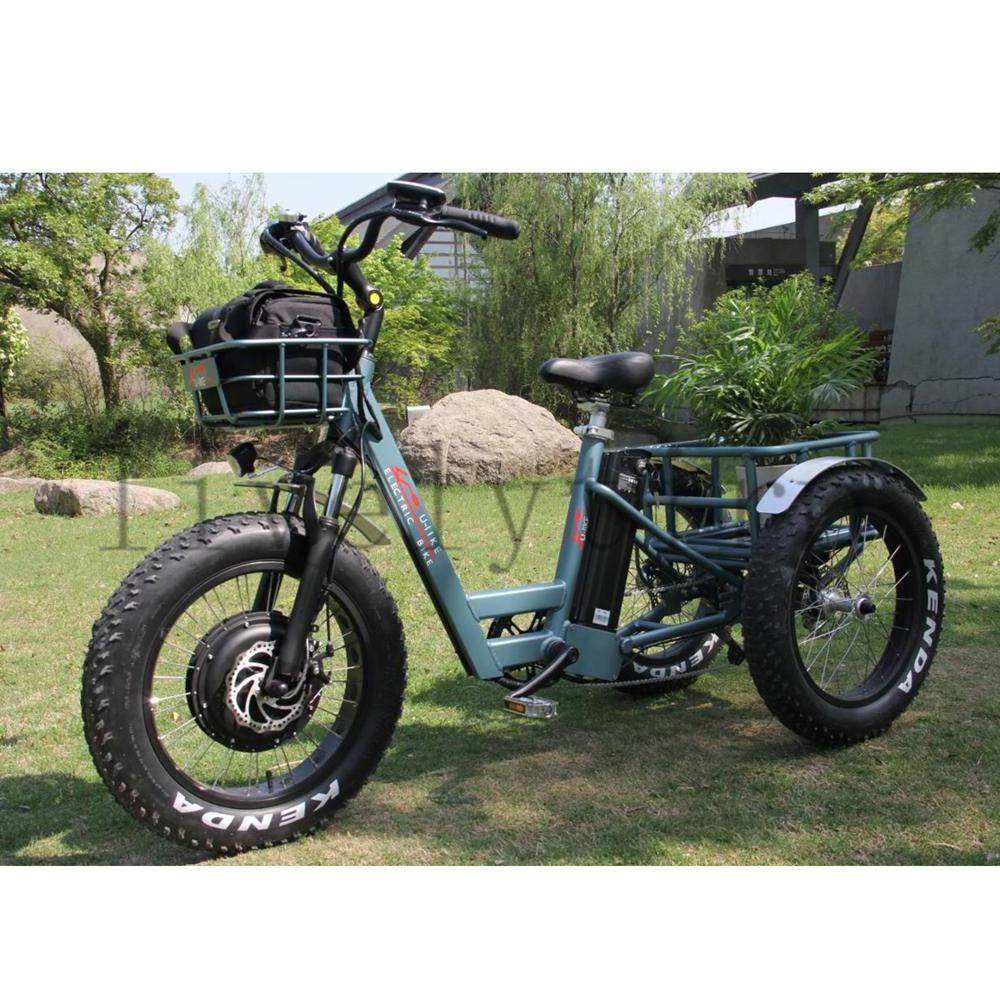 20 inch cargo adult tricycle fat tire ebike three wheel electric bike