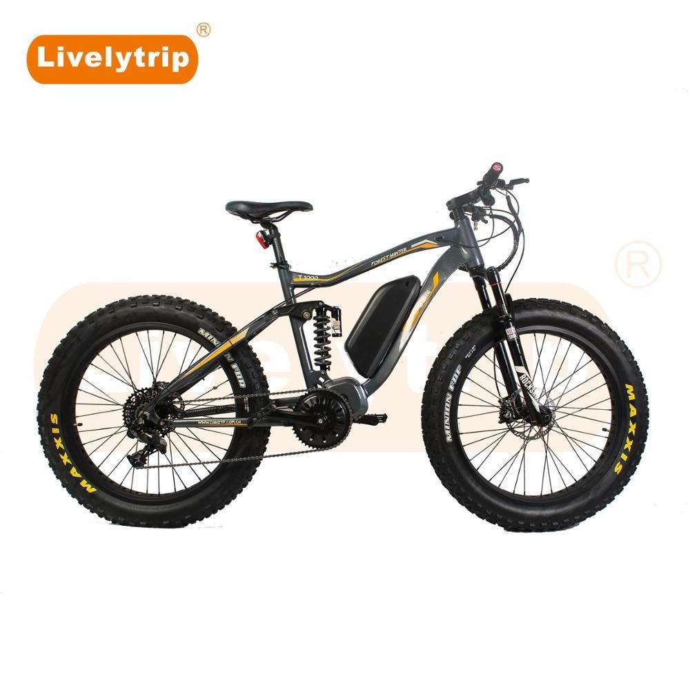 2019 New MTB 48V 1000W Fat Tire Mid Drive Full Suspension BMX Electric Mountain Bike MTB